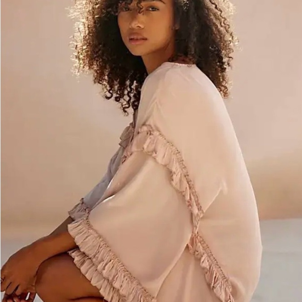 Free People Cassy Tunic Hushed Violet Fringe Mini Dress - Picture 2 of 12